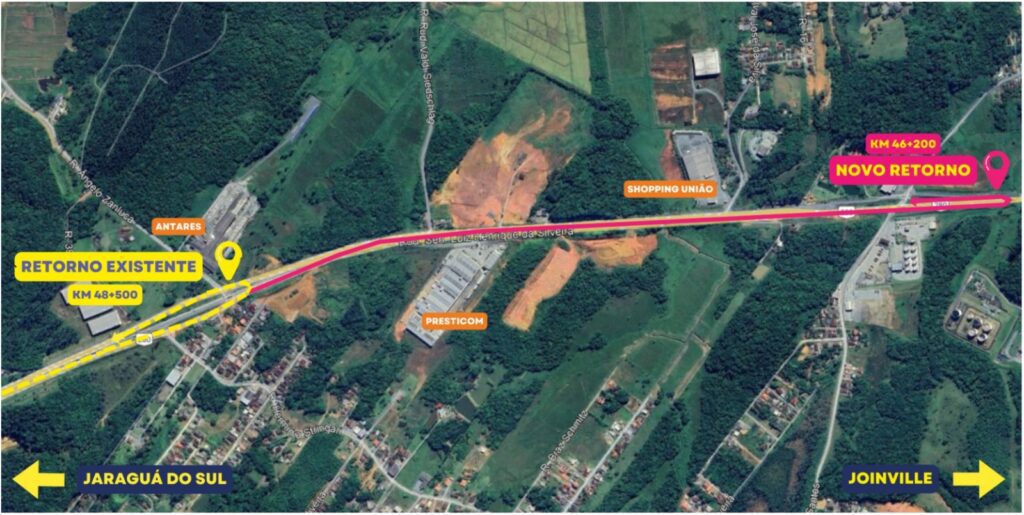 BR-280 - obras de duplicação da rodovia, em Guaramirim