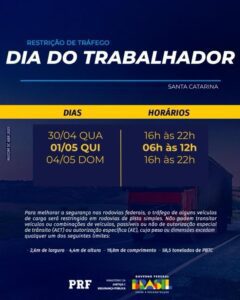 Restrição de Tráfego - Dia do Trabalhador