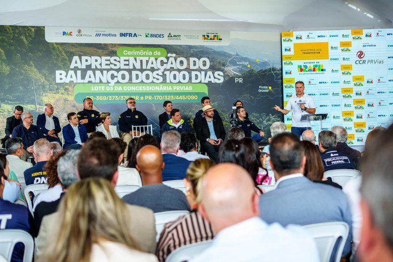 Ministro dos Transportes apresentou o balanço de 100 dias das concessões, PRVIAS, Paraná Foto: Michel Corvello/MT
