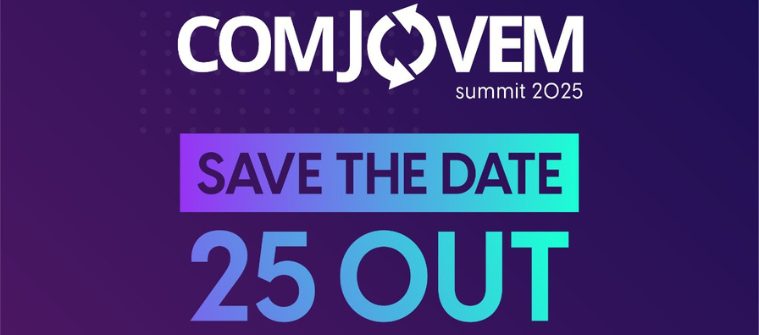 O ComJovem Summit 2025 está confirmado para o dia 25 de outubro, às 9h, no Espaço Caldeira, em Porto Alegre.