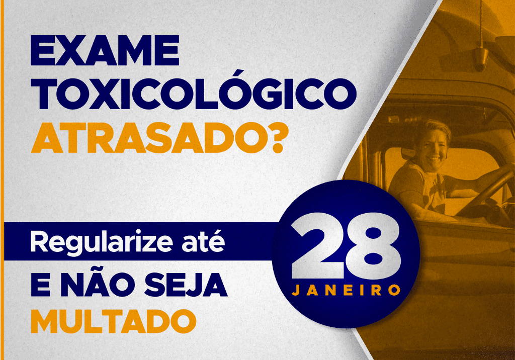 Fetrancesc alerta: Motoristas têm até 27 de janeiro para regularizar exame toxicológico