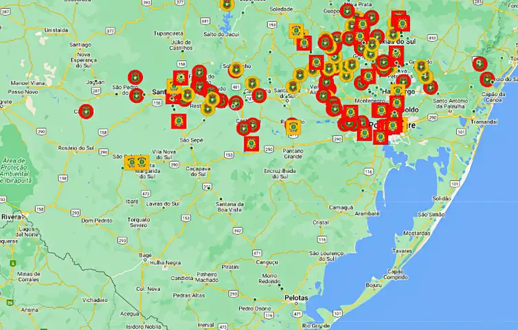 Mapa Interativo Chuvas RS