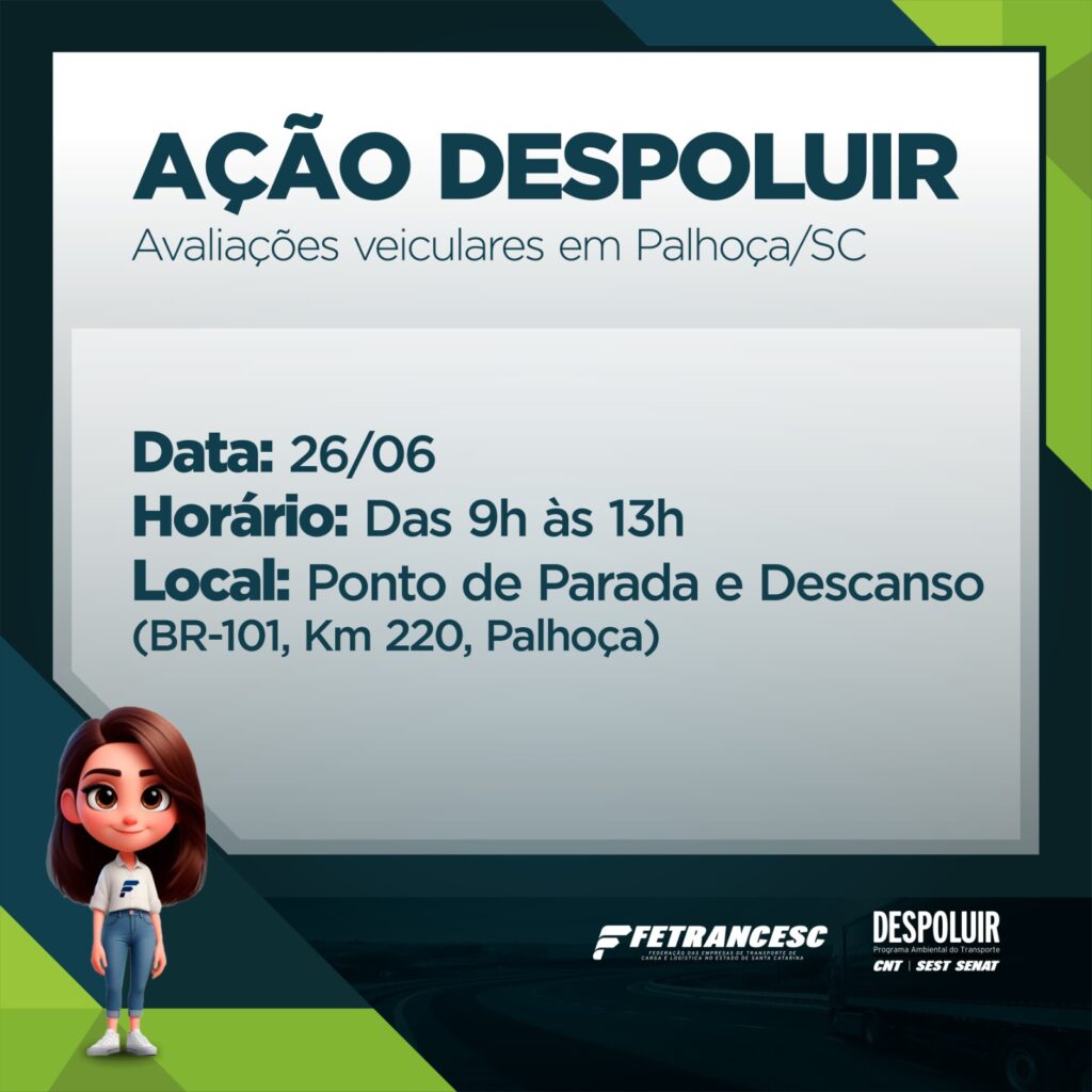 Programa Despoluir e SEST SENAT Florianópolis promovem ação no Ponto de Parada e Descanso, em Palhoça