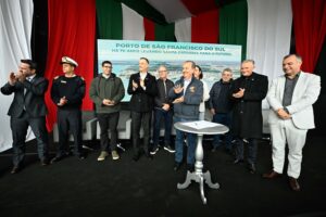 Porto de São Francisco celebra 70 anos com pacote de obras e modernização da infraestrutura. Foto: Eduardo Valente, GOV SC
