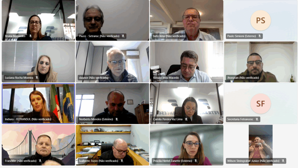 Reunião online da diretoria e conselho de representantes da Fetrancesc